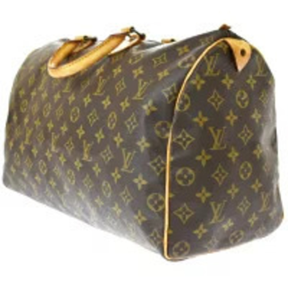 Louis Vuitton Leather Boston Monogram Handbag Speedy Brown